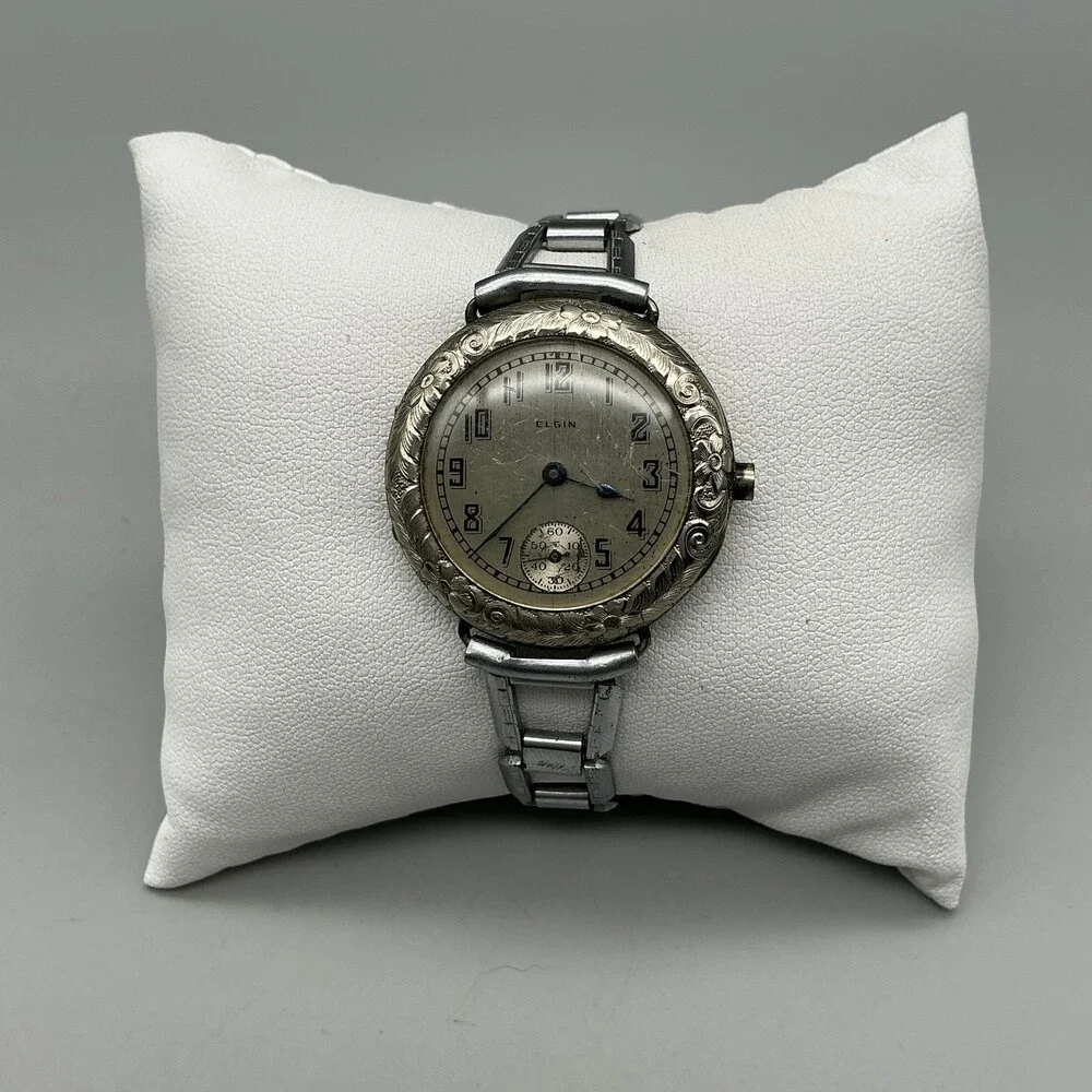 Vintage Elgin Women Watch 29mm 7 Jewels Art Deco NON WORKING Manual For Parts